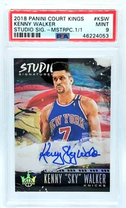1/1 Kenny Walker AUTO PSA 9 Sky Autograph One of 2018 Court Kings STUDIO Knicks - Picture 1 of 2