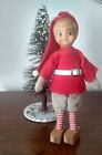 Mid Century Inarco Christmas Elf Pixie Made In Japan Wooden Shoes Stands 8 1/2"