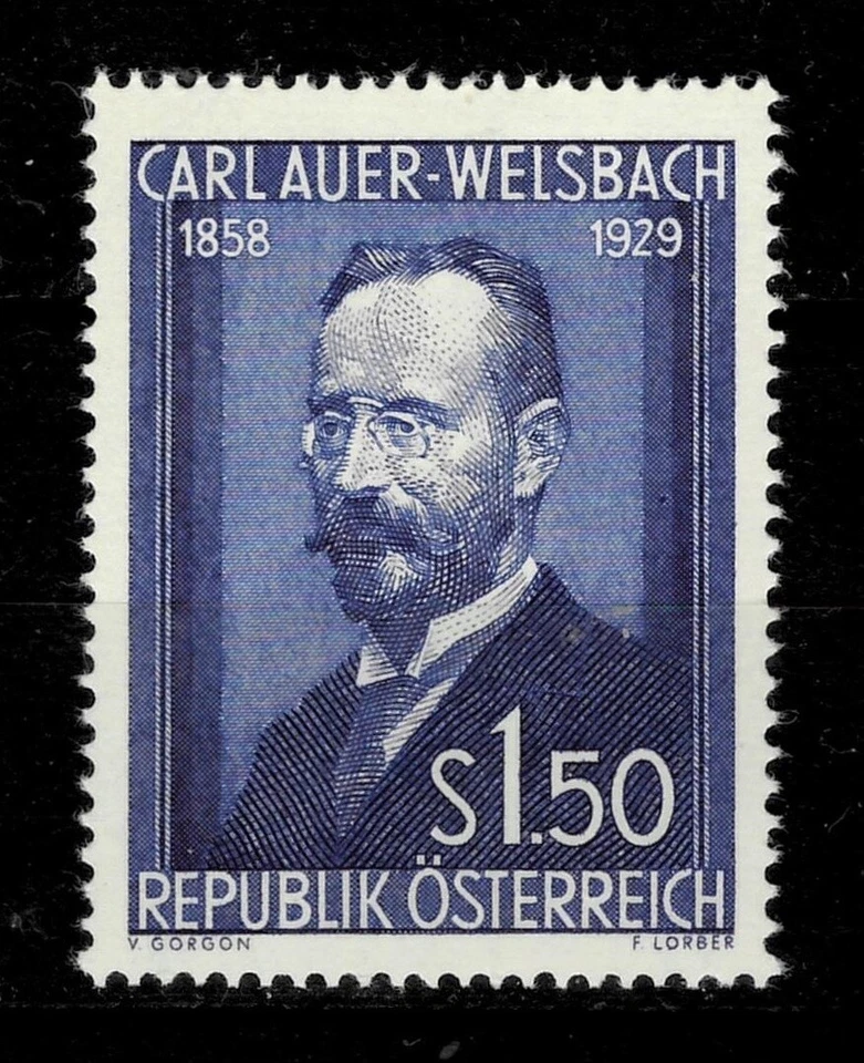 Austria 1954 ☀  Carl von Welsbach (Chemist)  MiNr. 1006  -Kw:30, - € ☀ MNH** - Image 1 of 2