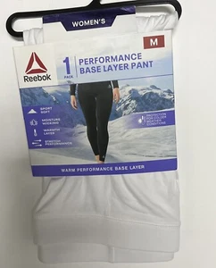 Reebok/Women's M (29-31”) Performance Base Layer Pants/ Leggings/White NEW - Picture 1 of 8