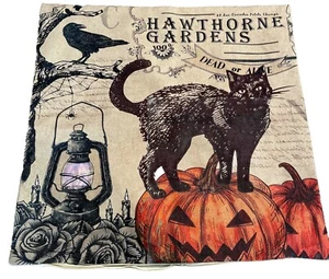 Holloween Pillow Cover Cat Pumpkin 17 1/2 X 17 1/2 - Picture 1 of 3
