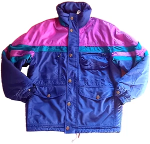 Thermore Color Block Jacket Puffer Ski ELLESSE Vintage 70s/80s Italy - Picture 1 of 16