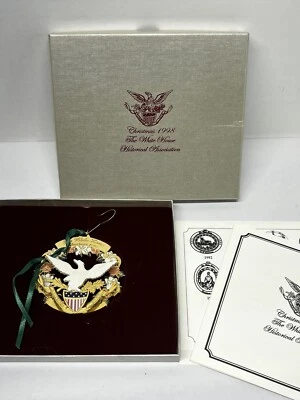 Adorno de Navidad de la Asociación Histórica de la Casa Blanca 1998 en caja con folleto Foto 1 de 4