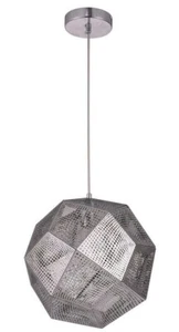Chandelier 1 Light Fixture Chrome Pendant Modern Mid Century Dining Room 12" - Picture 1 of 6