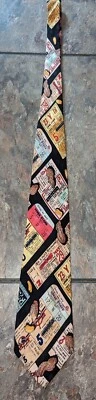 Boletos de béisbol Nicole Miller 1990 tema corbata de seda para hombre gran diseño usada en excelente estado Foto 1 de 4