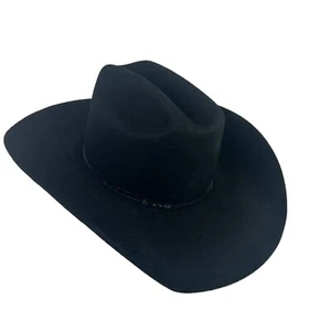 ARIAT Hombre 'Doble S' 2X Lana Premium 7-1/2 Fieltro Negro Sombrero Vaquero Western - Imagen 1 de 14