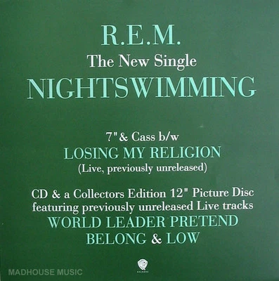 R.E.M. Nightswimming UK PROMO Only DISPLAY CARD POST FREE* - Image 1 of 4