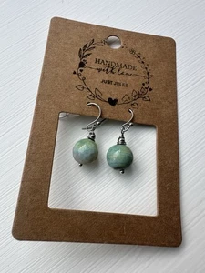 Green Agate earrings / Green Drop Earrings / Handmade Jewelry / Gift For Her - Picture 1 of 6