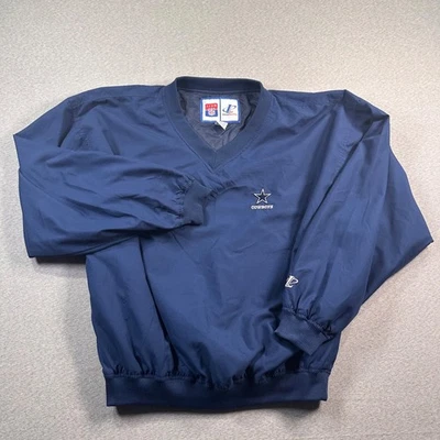 De Colección Dallas Cowboys NFL Pullover Rompevientos Chaqueta Para Hombre L Azul Logo Atlético Foto 1 de 4