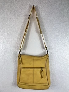 The Sak Lucia Butter Yellow Leather Crossbody/Shoulder Bag Purse Zip Pockets - Picture 1 of 13