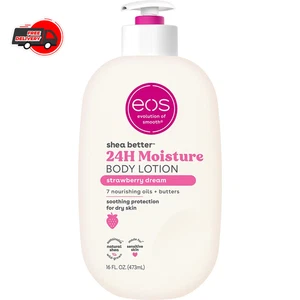 Eos Strawberry Dream Körperlotion 24 Stunden Feuchtigkeit mit Sheabutter 16 flüssige Unzen - Bild 1 von 9