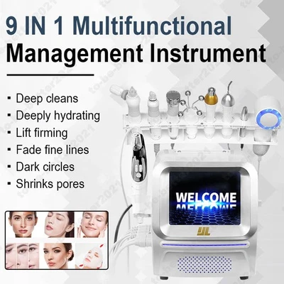 9 in 1 Face Cleaning Firming Wrinkle Removal Skin Whitening Oxygen Jet Machine - Image 1 of 4