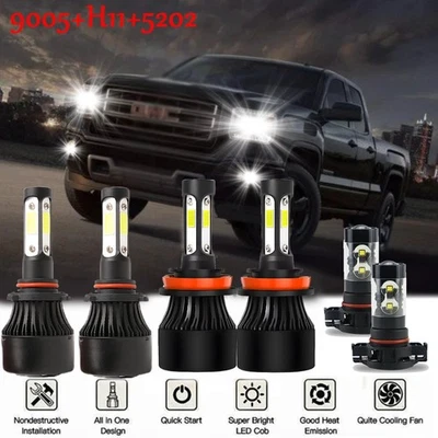 Combo faros LED bombilla antiniebla para GMC Sierra 1500 3500 - 2003 2004 2005 2006 Foto 1 de 4