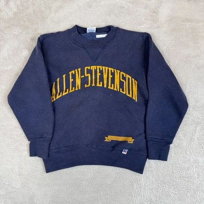 VTG 90s Russell Athletic Allen Stevenson Sweatshirt Boys Small Blue Preowned - Image 1 of 4