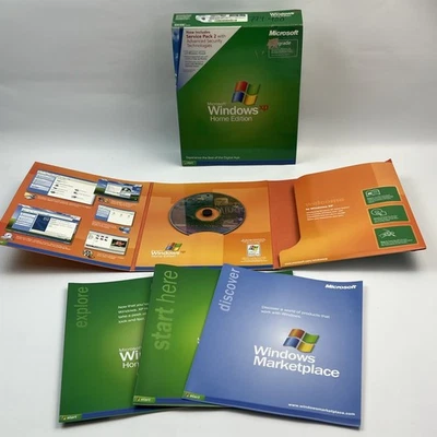 Microsoft Windows XP Home Edition Upgrade 2002 SP 2 disco con clave de producto y caja Foto 1 de 4