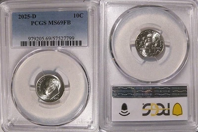 2025 D Roosevelt Dime 10c PCGS MS69FB Full Bands - Image 1 of 2