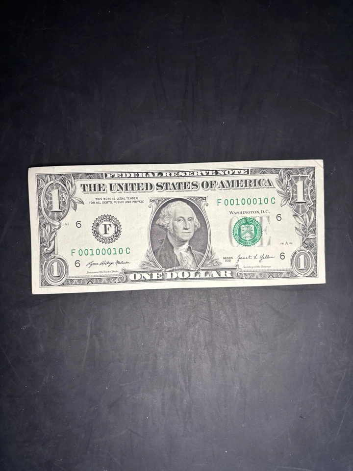 Fancy Dollar Bill Super Binary & 6 Of A Kind Note F00100010C Series 2021 FW - Image 1 of 2