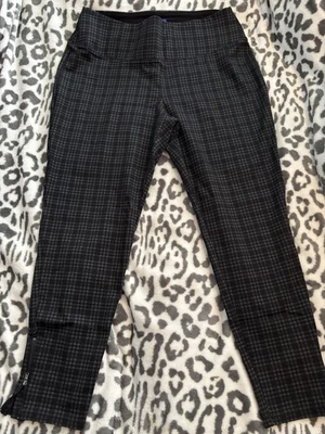 Calça Apt 9 Pullon Zíper Tornozelo Preta Xadrez Tamanho XL Feminina - Imagem 1 de 2