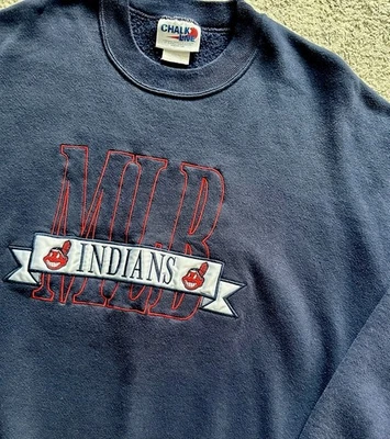 Vintage Cleveland Indians Crewneck Sweater Sz XL - Image 1 of 2