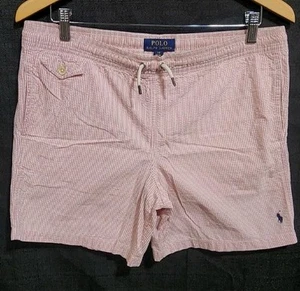 POLO RALPH LAUREN Boy Pink Striped Stretch Classic Fit Seer Sucker Shorts L14/16 - Picture 1 of 7
