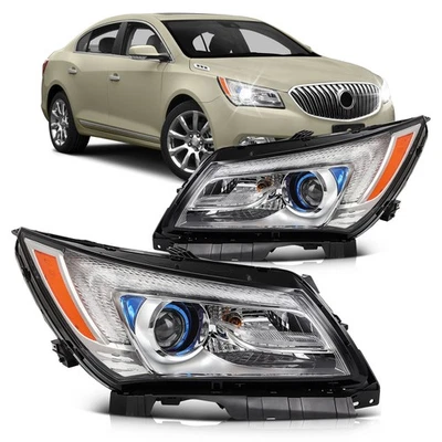 Headlights Assembly For 2014 2015 2016 Buick LaCrosse Chrome w/Projector - Изображение 1 из 4