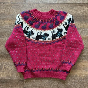Süß Hundepullover Vintage Damen M rosa Northern Aisles Scottish Terrier - Bild 1 von 9