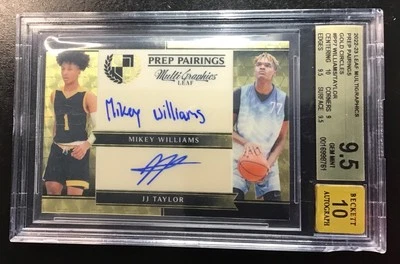 🔥2022-23 Leaf MultiGraphics MIKEY WILLIAMS JJ TAYLOR 1/1 GOLD BGS 9.5 💎Auto 10 - Image 1 of 4