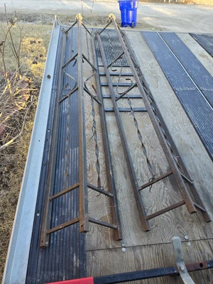 2 piezas 82"H Antiguo Acero Antiguo Hierro Forjado Metal Porche Postes Columna Foto 1 de 4