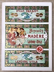 Biscuits LU / Lefèvre-Utile : Planche "Madère" signée Alfons Mucha