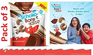 Pack de 3 Kinder Schokobons Crujientes 12 Piezas 67.2gm Piezas Regalo Cumpleaños Chocolate - Imagen 1 de 4