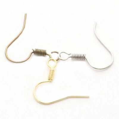 200 piezas hágalo usted mismo pendientes hallazgos pendientes cierres ganchos ajuste alambre para hacer joyas Foto 1 de 4