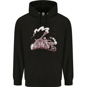 An Army Biker With Tank Skull Motorcycle Childrens Kids Hoodie - Picture 1 of 88