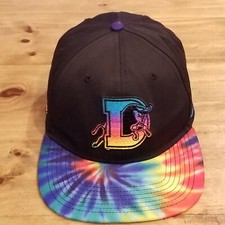 Durham Bulls Hat Cap Snap  47 Back Black Rainbow Tie Die Brim MiLB Baseball