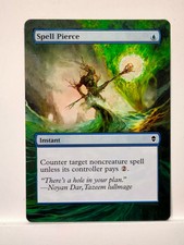 Spell Pierce Zendikar MTG Magic Hand Painted Altered Extended Art