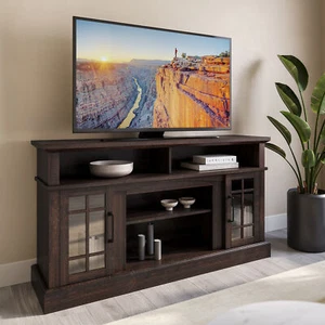 58" TV Stand Console For TVs up to 65" w/ 23" Fireplace - Picture 1 of 55