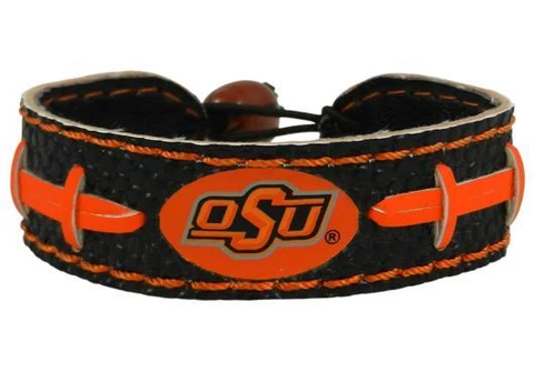 Oklahoma State Cowboys Team Color Football Leather Bracelet Cover