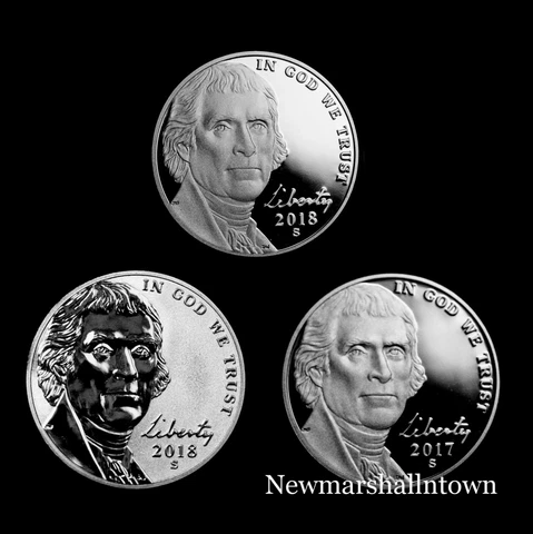 2017 2018 S Jefferson Reverse Proof, Proofs from Respective Mint Proof Set Cover