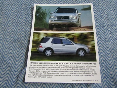 Mercedes-Benz ML320 2003 color brillante medios de fábrica foto de prensa original  Foto 1 de 3