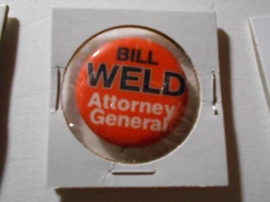 1-1/4" Bill Weld Attorney Gerneral 1978 Massachusetts violoncello pinback pulsante - Foto 1 di 1