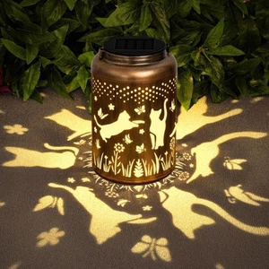 Cat Solar Lanterns Outdoor Waterproof, Metal Solar Lantern Gardening Birthday... - Picture 1 of 6