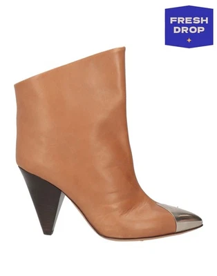 RRP€1005 ISABEL MARANT Leather Ankle Boots US9 UK6 EU39 Brown Made in Italy - Imagem 1 de 4