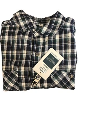 Camisa de franela pequeña vintage Bruno Supersoft original para hombre con botones azul blanco Foto 1 de 4