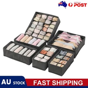 4/6 Pack Storage Box Zipper Design Foldable Fabric Drawer Dividers Space-Saving - Picture 1 of 6