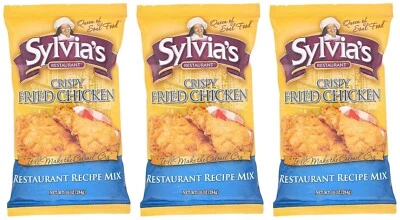 SYLVIA'S Sylvia’s Crispy Fried Chicken Mix, Chicken Fry Seasoning Mix, 10oz bag Pack of 3