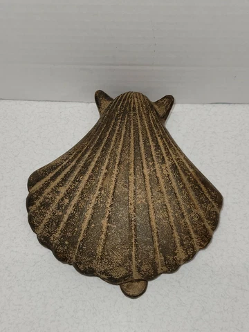 Vintage Sea Shell Door Knocker Steel Nautical Ocean Seaside Home Decor 5.5 x 5.5 Cover