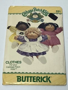 1984 Butterick b331 Cabbage Patch Kids Clothes Pattern UNCUT Dress Bib - Picture 1 of 2