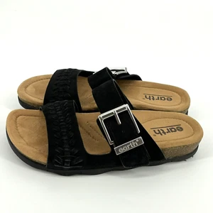 Earth Etemani Supreme Comfort Leather Black Size 7.5 Summer Spring Sandals - Picture 1 of 7