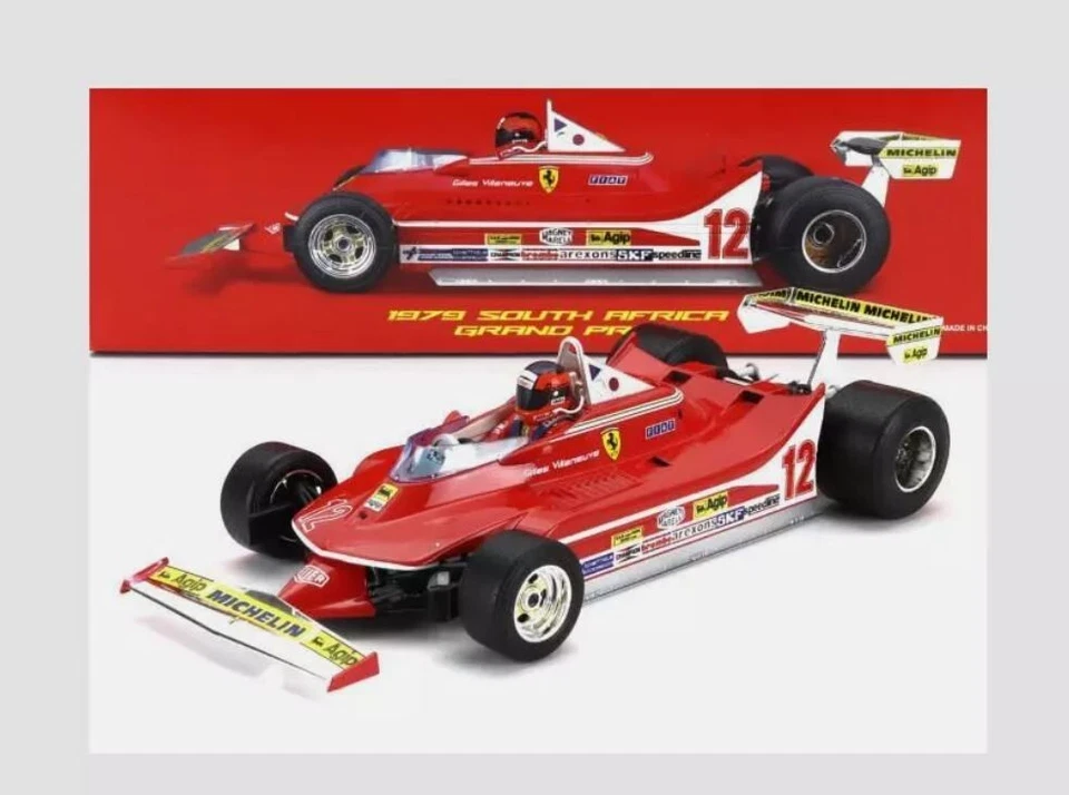 BURAGO 1 18 AUTO F1 FERRARI 312 T4 #12 VILLENEUVE 1979 GP SOUTH AFRICA 18-16814