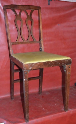 Vintage Leg-O-Matic Wood Folding Chair USA Mid Century Modern Airstream Camping - Image 1 of 4