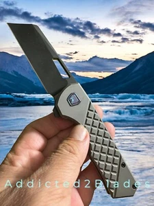 Brian Brown Knives Yeager M V3 Modded Titanium Frag Scales Mokuti Kit PVD Blade - Picture 1 of 10